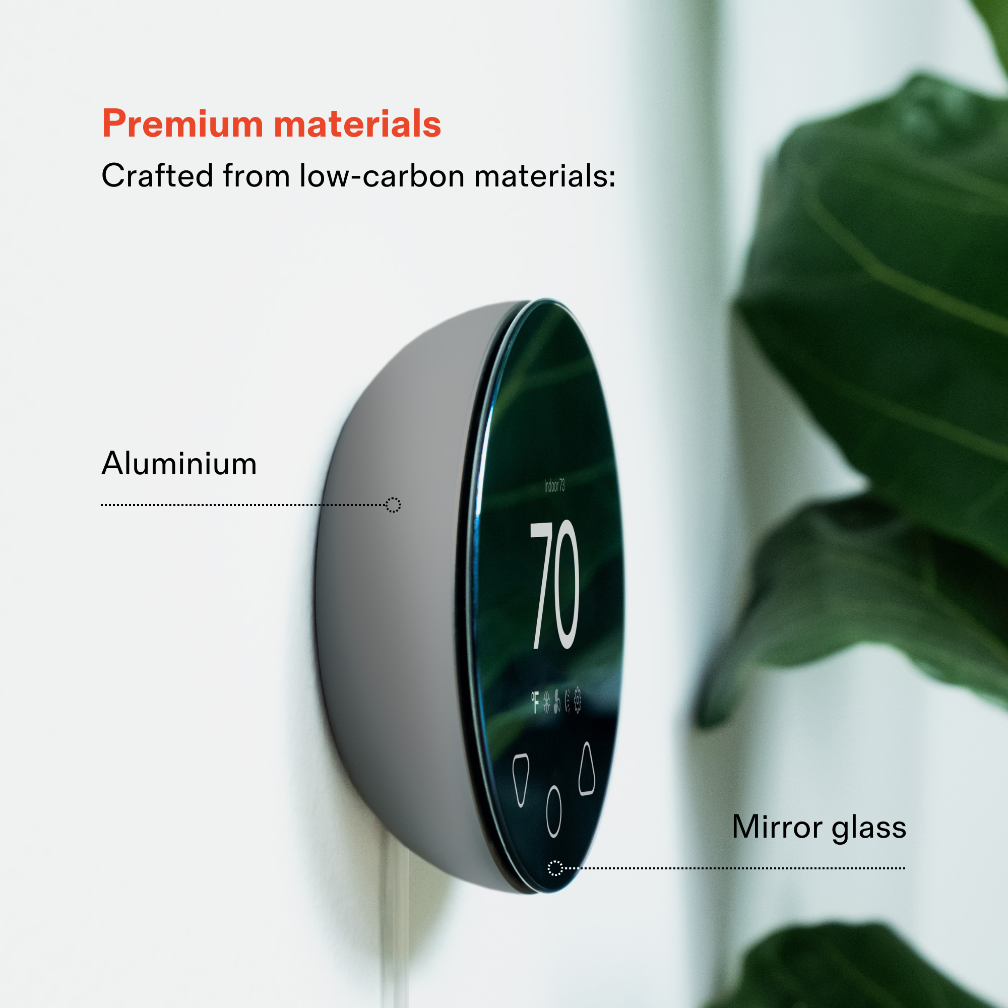 Klima Smart Controller and Thermostat for air conditioner, mini split A/C, window A/C or heat pump. smart home device with mobile phone control. tool to Reduce energy consumption, automate home climate and improve convenience. aluminium and mirror glass