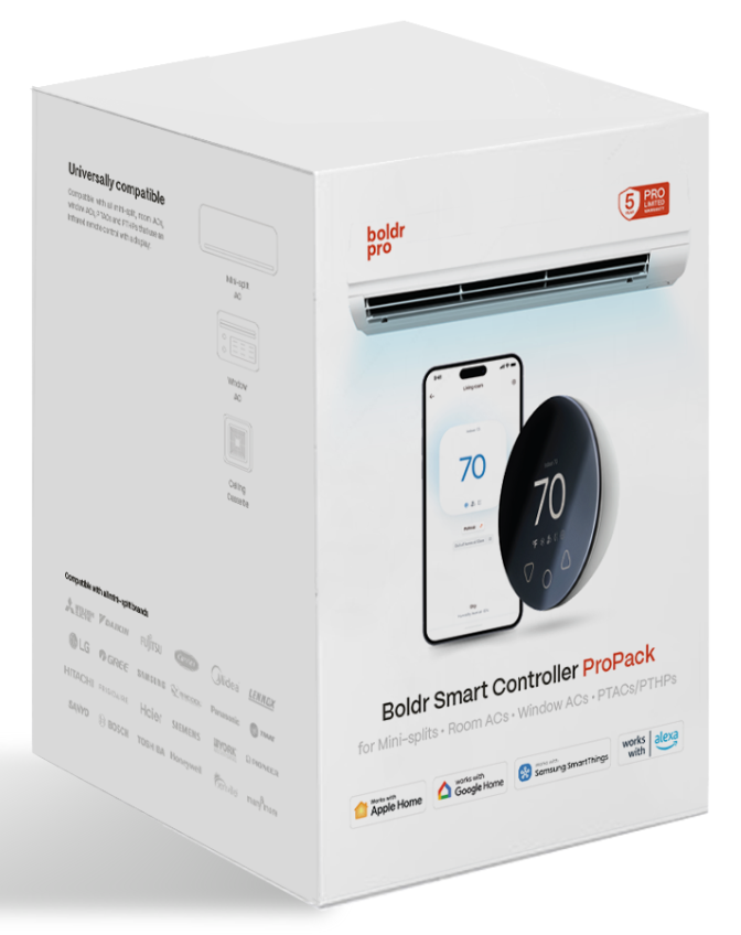 Boldr Intelligent Controller ProPack for Mini-splits, Room ACs and infrared PTACs